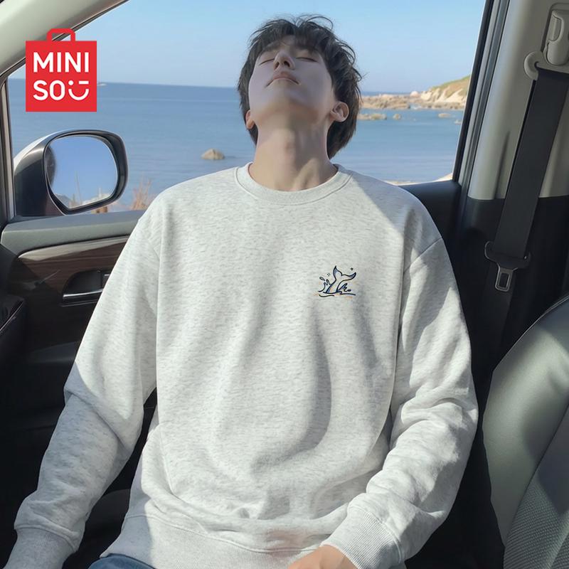 MINISO Men's Trendy Crewneck Sweatshirt