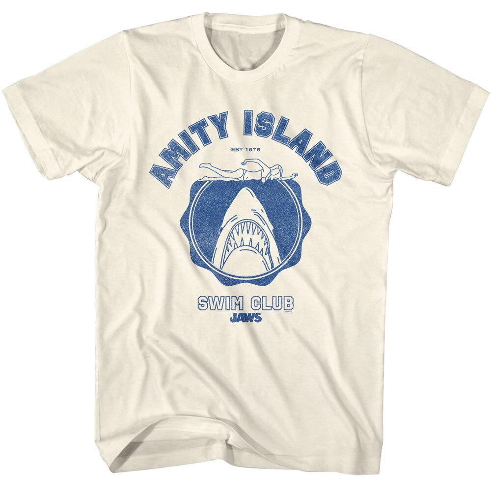 Jaws 70 Thriller Movie Amity Island Est 1975 Swim Club Men T Shirt S