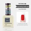 Rainie Nail Gel Builder: Strengthening Base & Tempered Top Coat with Matte Glass Sealer & Nail Tip Adhesive.