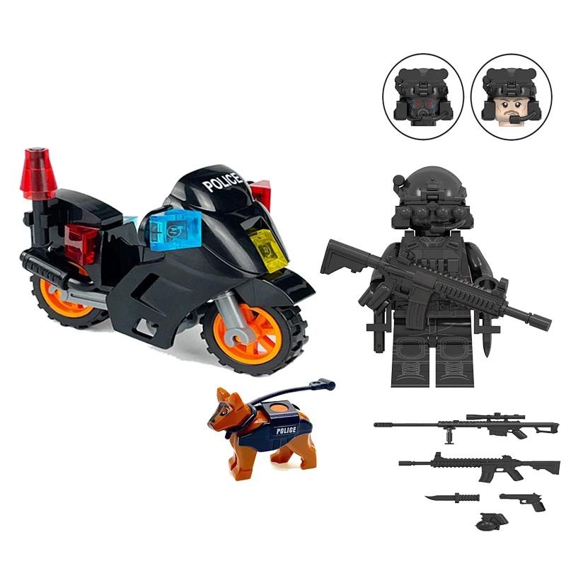 Collection-Boys' Police Commando Minifigure Building Block Toys