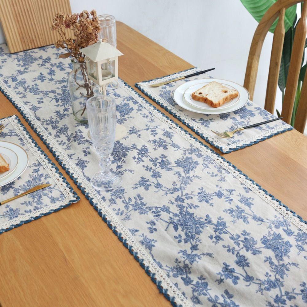 Cotton Fabric Coaster Portable Table Cover Fabric Art Placemat Coffee Shop