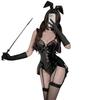 Xianyi Sexy Lingerie Sexy One-piece Patent Leather Bunny COS Uniform Halloween Little Devil Play Set 639
