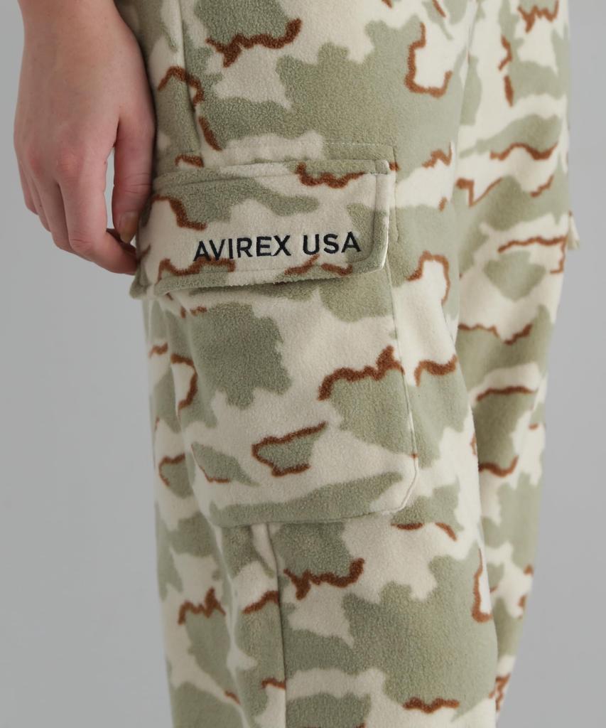 AVIREX Official Store Exclusive CARGO FLEECE PANTS Women's S 041 Beige Camo 783-4210602