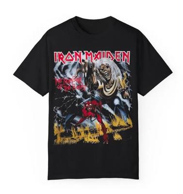 Iron Maiden 1982 Number of the Beast Album T-Shirt – Retro Rock Shirt, doppelseitig