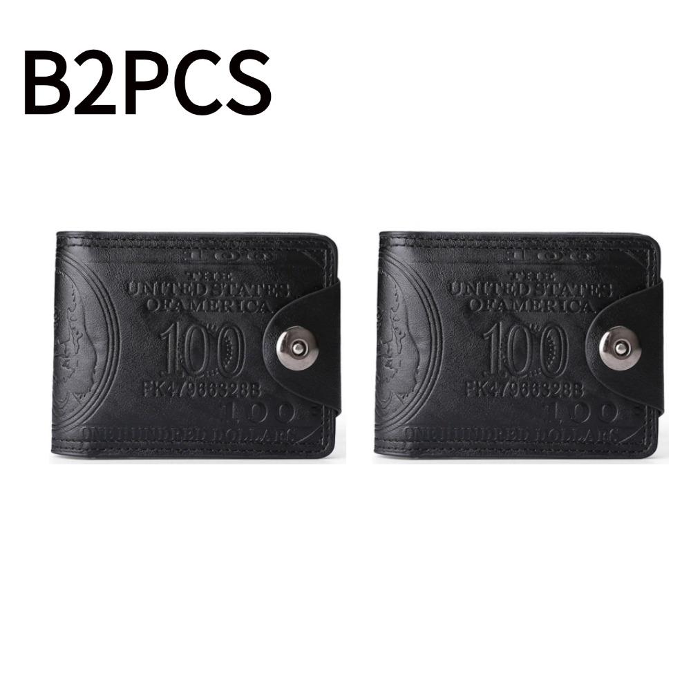 US Dollar Pattern Men's Wallet - Retro Multi-Card PU Wallet Compact Portable Design Multiple Slots for Cards Men's Wallet