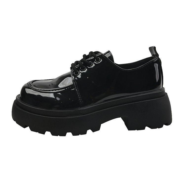 

British style platform small leather shoes women s 2025 new autumn versatile black jk single shoes muffin loafers ins tide 40