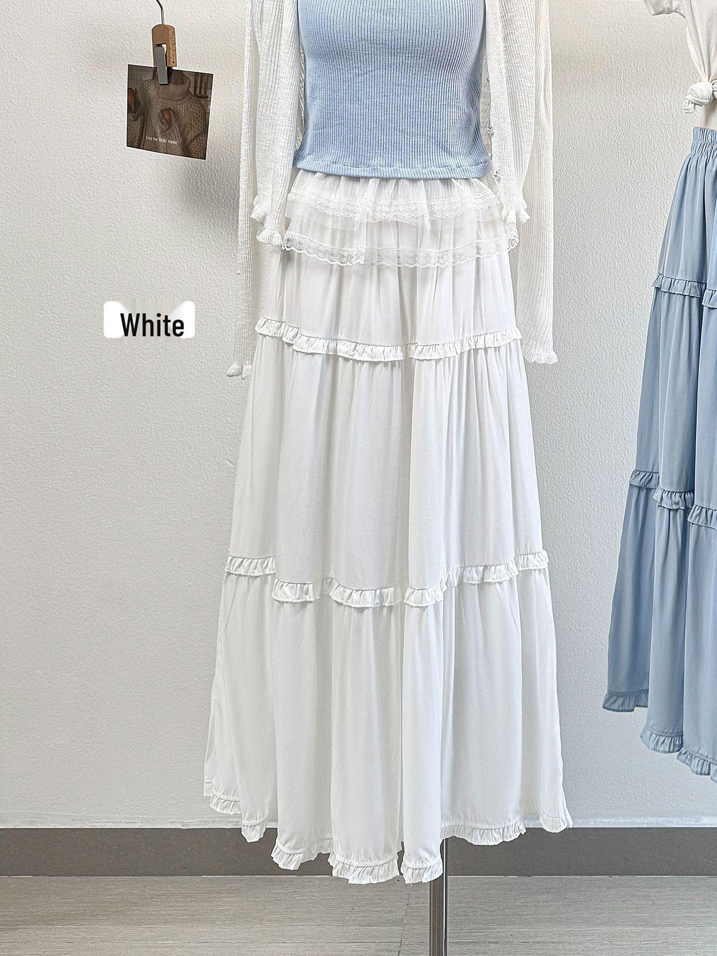 

Apricot High-Waisted Ruffled Patchwork Midi Skirt - Spring/Summer 2026 Collection One Size