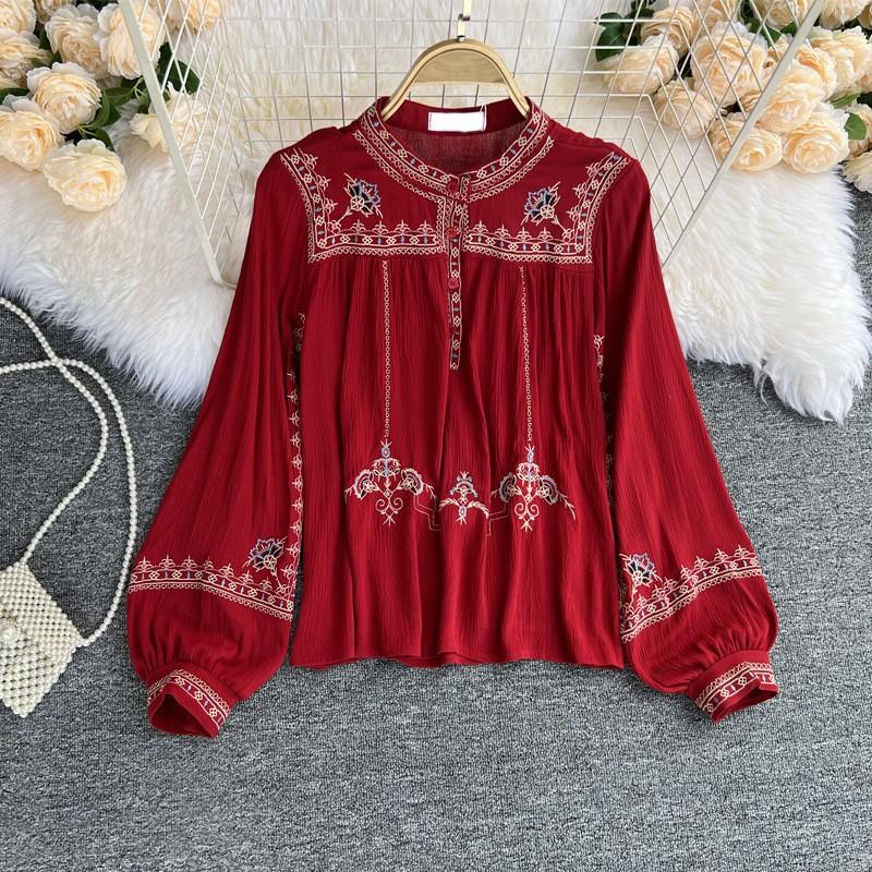 Ladies' Temperament Lapel Contrast Stripe Print Shirt
