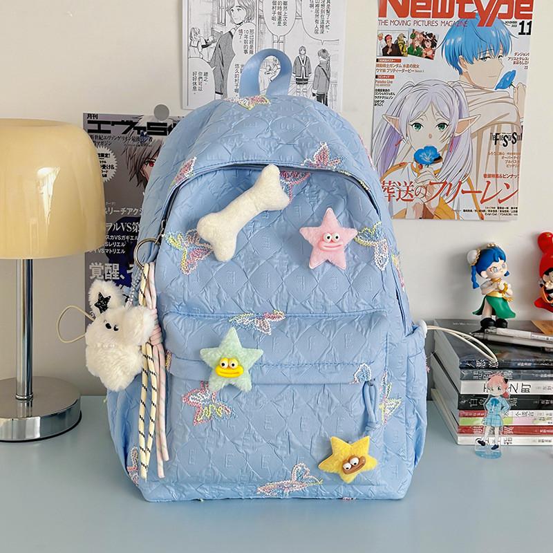 Embroidered Girls Butterfly Backpack With Waterproof Design For Travel School