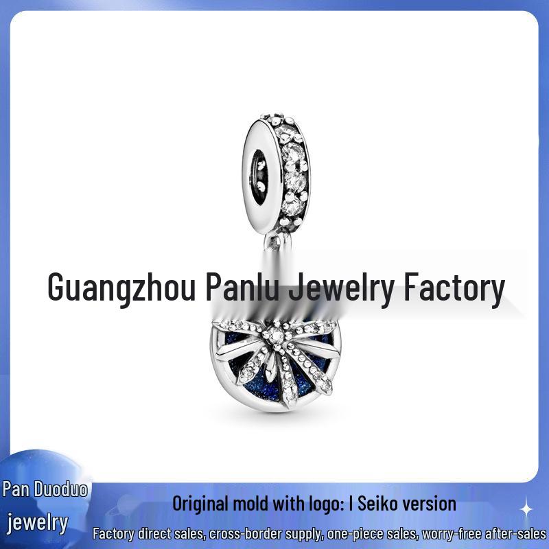 Pandora-Style White Copper Beads: Blue Series Heart of the Ocean & Dream Catcher Pendants