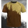 Fashionable New Forest Tree Pattern Men's Printed T-shirt Street Fashion Harajuku Round Neck Large Comfortable Short Sleeve