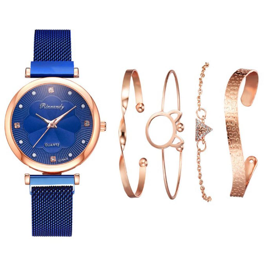 Women s Watch and Bracelet Set Fashionable Simple Quartz Watch with Bracelet for Business Casual Activities