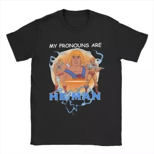 My Pronouns Are He Man Masters Of The Universe T-Shirt Size S to 5XL Unisex T-Shirt S