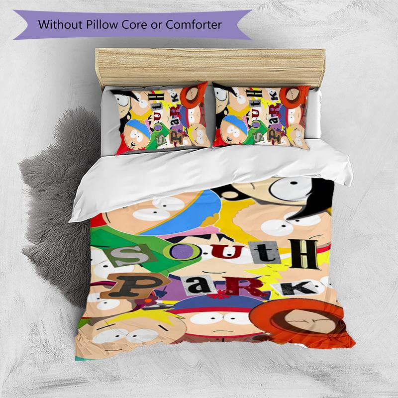 South Park 3pcs Bedding Set Duvet Cover Closure Includes 1 Duvet Cover & 2 Pillowcases for All Seasons Bedroom Home Dorm Decor