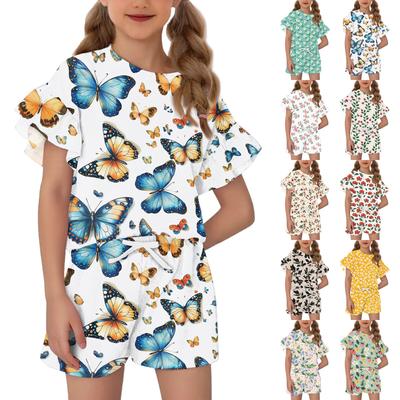 Patriotisches Kinder-Outfit - Kurzarm & Shorts 2-teiliges Set für Mädchen