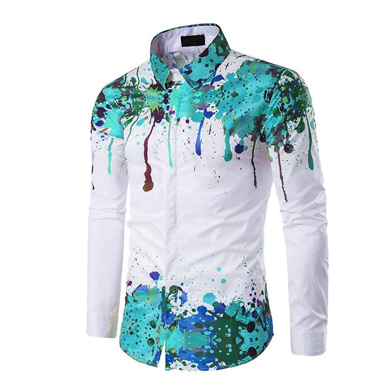 Fashion Lapel Shirt Men Cross Color Stripes Purple Blue Casual Sports Party Comfortable Quality Material Spring Summer New
