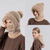 Women Knitted Winter Hat Warm Pullover Hat Outdoor Unisex Hat Neck Warmer for Outdoor Activity Full Face Mask Soft Breathable