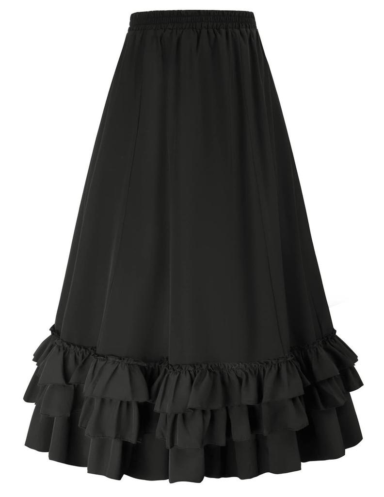 Retro Gothic Victorian Style Women's Dress with Renaissance Mini Skirt