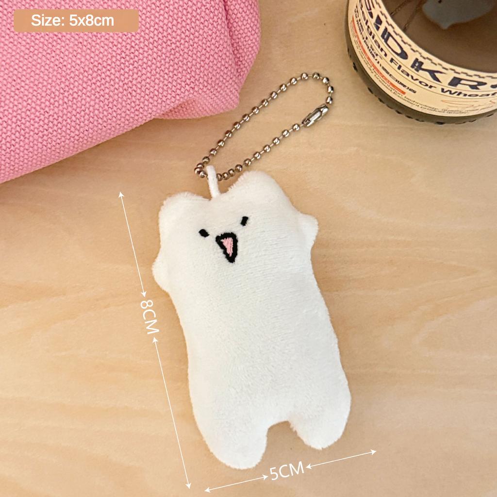 2 Pcs Tricky Cat Pink Rabbit Snail Doll Pendant Creative Plush Doll Keychain Pendant Couple Gift
