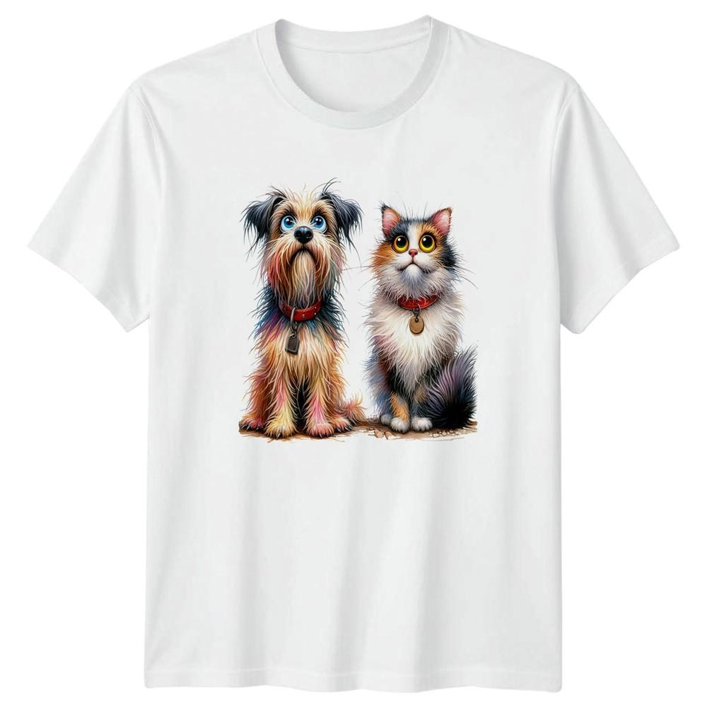Dogs Cats Animals Unisexs TShirt Unisexs Tee Graphic Unisex Top S