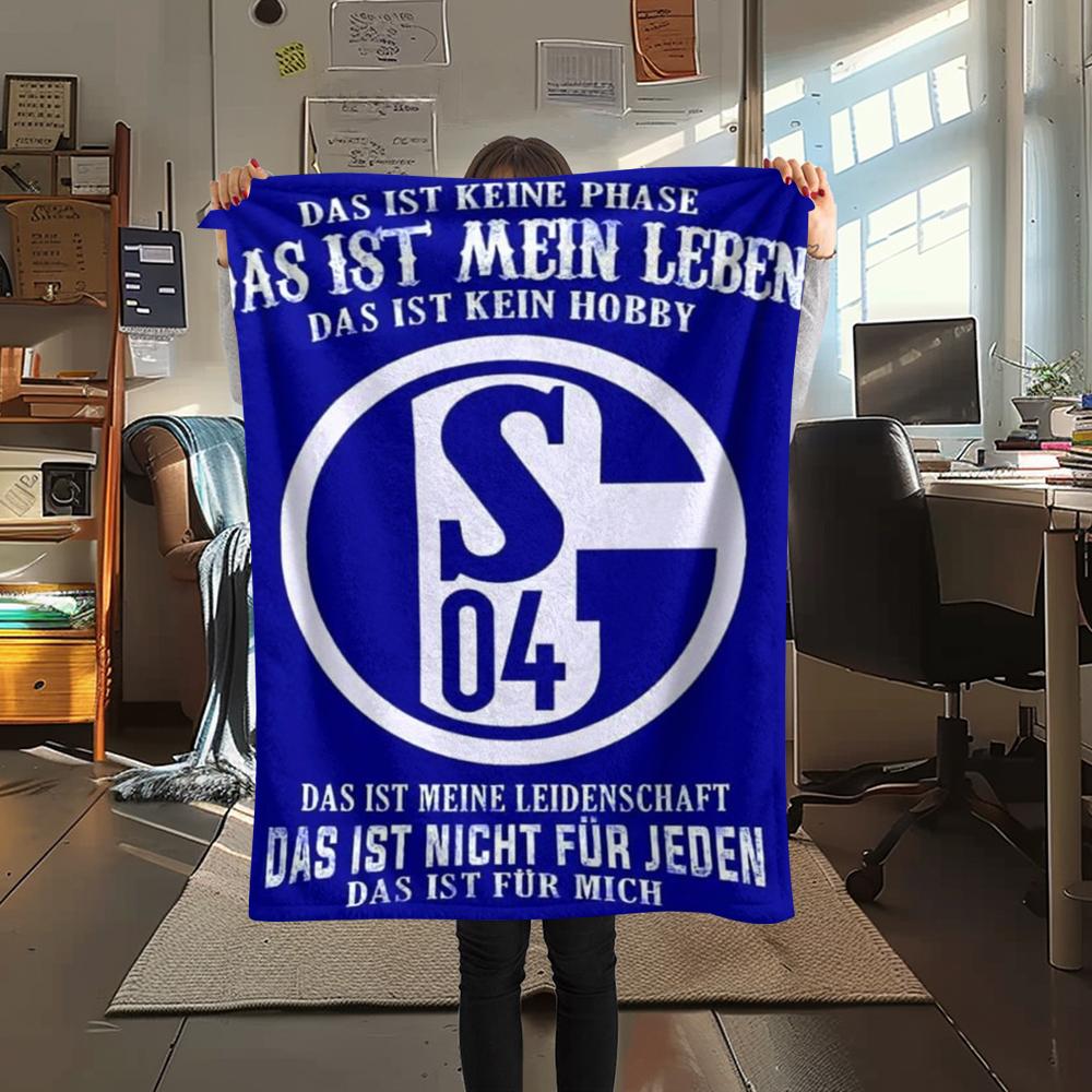 1pc FC Schalke 04 Print Flannel Blanket, High quality Comfortable for All Seasons, Home Decor, Warmth and Comfort, Perfect for Christmas Gifts49
