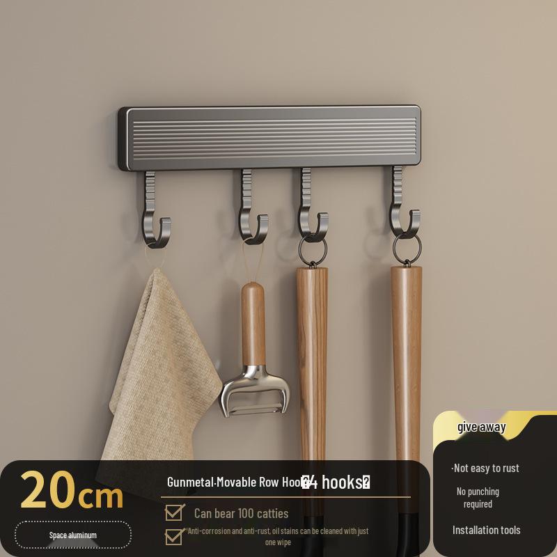 Multi-Functional Wall-Mounted Kitchen Hook Rack for Utensil Storage