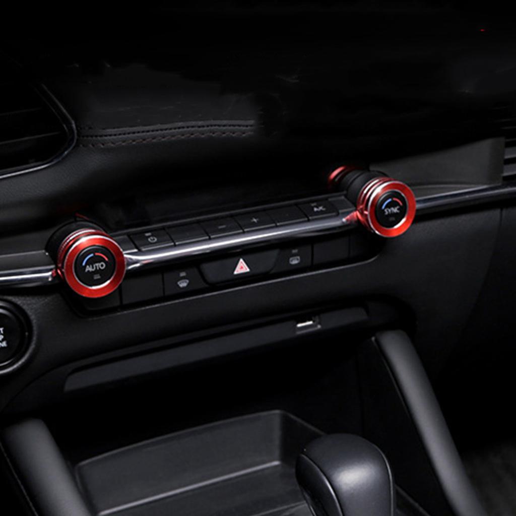 Car Air Conditioning Knob Cover Ring Adjust Sticker For Mazda 3 Axela CX-30 Artez -2022 Auto