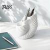 Conch Toothbrush Holder 3D Printed Holder, Sea Snail Decorative Organizer Stand, Desktop Storage Rack with 3 Compartments Shape Pen Cup