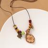Retro literary necklace, natural plant fruit acorn pendant, long sweater chain, niche accessories