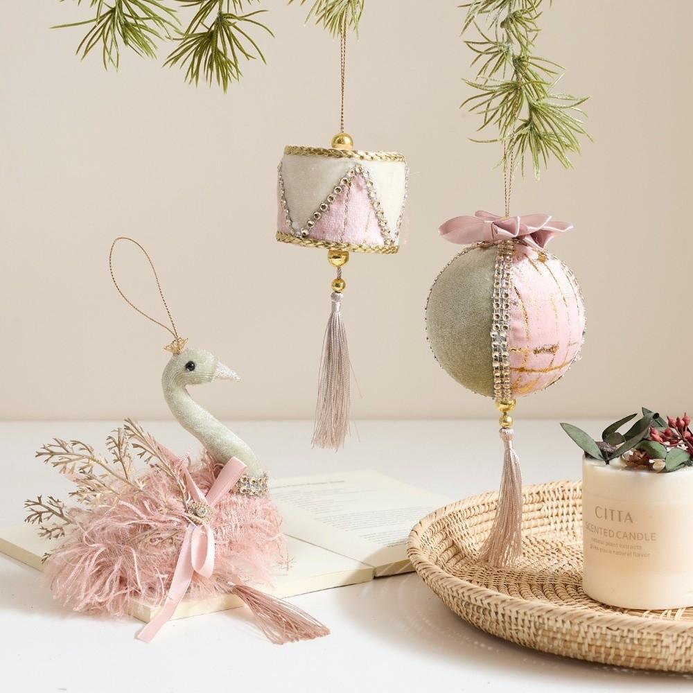 New Flannel Xmas Tree Decorations Swan Deer Lightweight Christmas Ornaments Large Christmas Pendants Home Party Decor