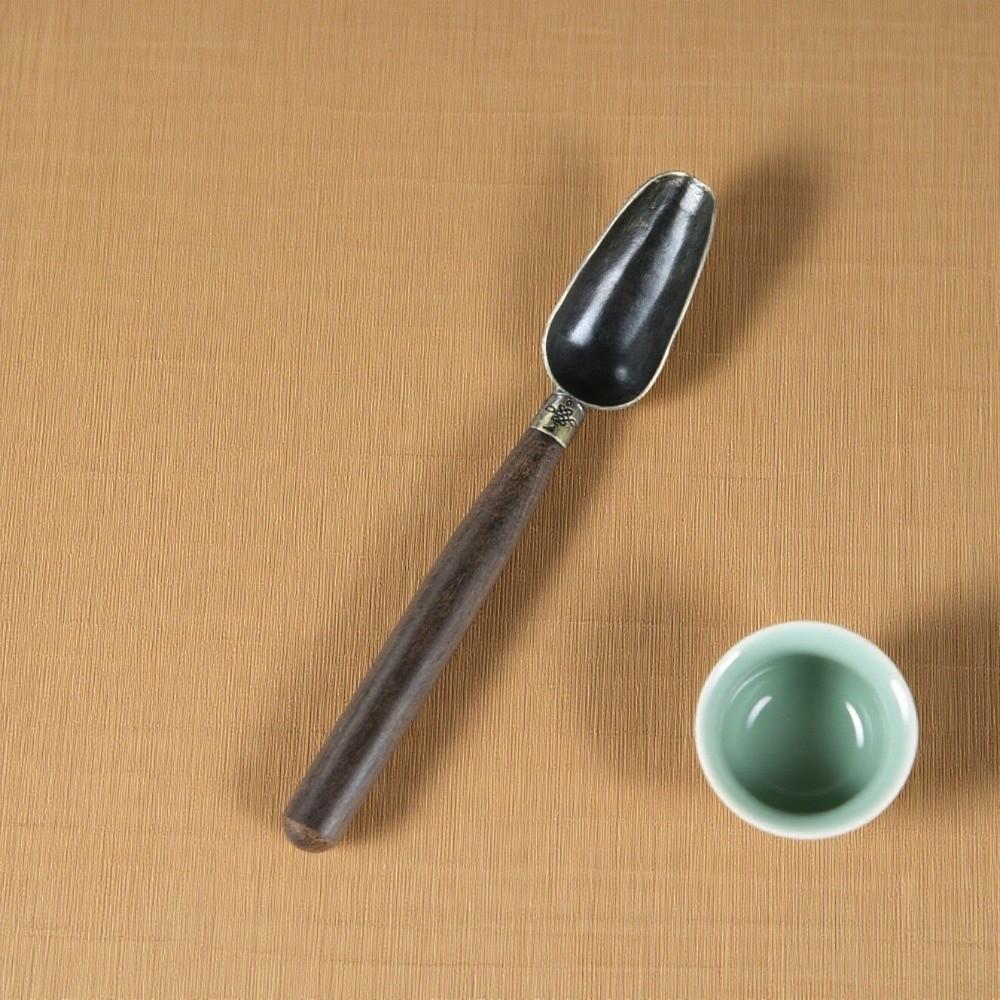 Retro Teaspoon Solid Wood Handle Coffee Scoops Durable Tea Spoon KongFu Tea Ceremony