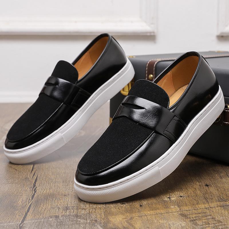 Large size fringed board shoes men's European and American foot-covering shoes, one-pedal catwalk shoes, daily men's personalized business casual leat