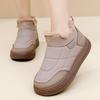 Women's Winter Warm Snow Boots Fuzzy Faux Leather Walking Shoes for Women Casual Anti-Slip Comfortable Workout Short Booties With Faux Fur Lined
