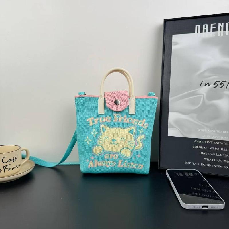 New knitted mobile phone bag, high-end handbag, women's messenger bag, adjustable versatile, convenient and large-capacity bag