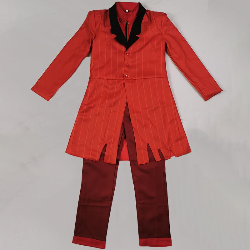 Alastor Cosplay Kostüm Hazbin Uniform mit Krawatte Handschuhe Radio Dämon Halloween Kostüm Anime Hazbin Alastor Outfits