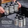 Stainless Steel Seasoning Jar Glass Spice Storage Box Kitchen Gadget Salt Shake Bolttle  Home