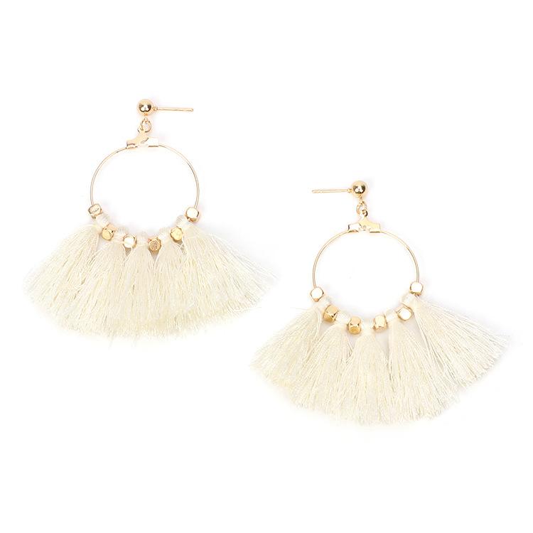 European and American Exaggerated Jewelry, Fan-shaped Fringed Earrings, Retro Beard Earrings Wishearrings Big-name Unique