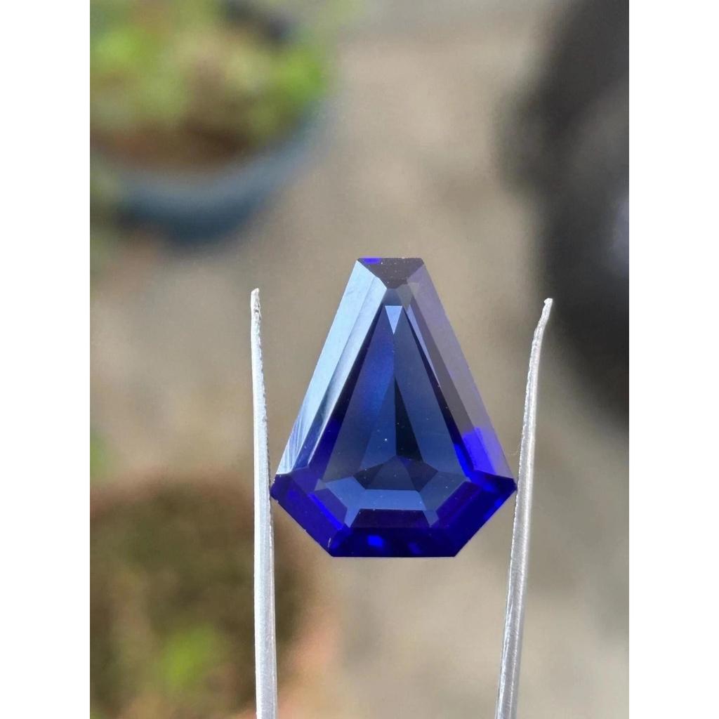 Natural Fancy Cut 18 Ct Blue Sapphire Loose Flawless Certified Gemstone