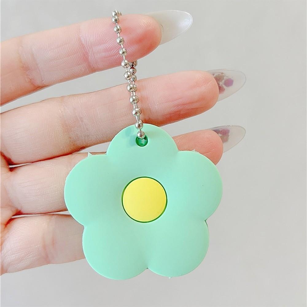 Creative Flower Keychain Soft Access Card Holder Mini Flower Key Cover Cap Girls