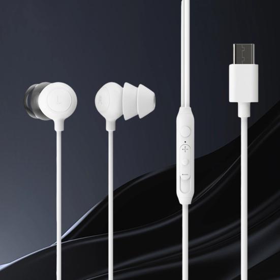 Kabelgebundene Kopfhörer, komfortable In-Ear-Geräuschisolierung, HiFi-Sound, schwerer Messinglautsprecher, empfindlicher Typ-C-Ohrhörer