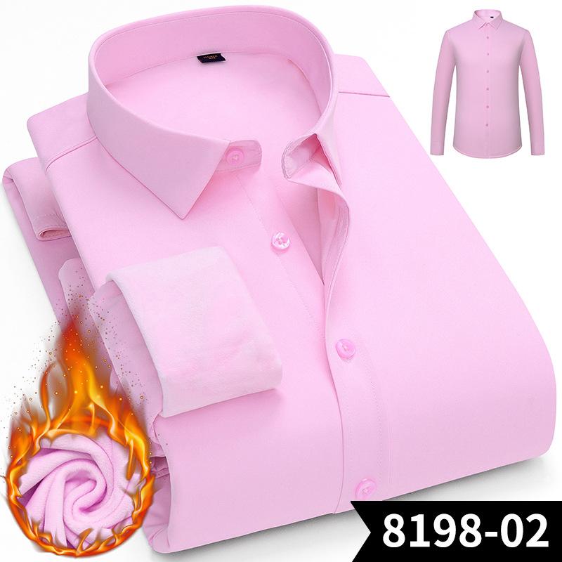 Men's Winter Sherpa Lined Shirts Long Sleeve Button Down Fleece Dress Shirts for Men Business Casual Warm Comfortable Thermal Shirt With Pockets