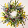 Spring Wildflowers Wreath for Front Door Dried Flower Artificial Wreath Hanging for Home Mall Wedding Decoration