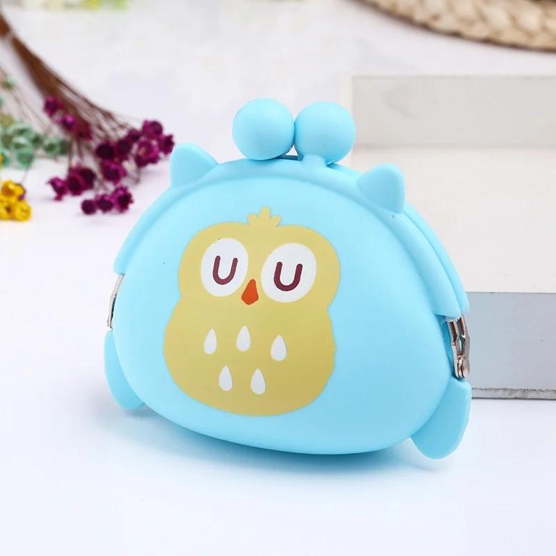 1Pc Cute Pretty Cartoon Owl Silicone Jelly Wallet Change Bag Keys Pouch Coin Purse Storage Bag