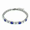 Personalized 4 Colors Available Claw Setting Rectangular and Square CZ Stainless Steel Tennis Bracelet With Extension Chain