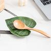 Green Leaf Ceramic Spoon Rest Keeps Counters Clean Kitchen Stove Top Counter Decorative