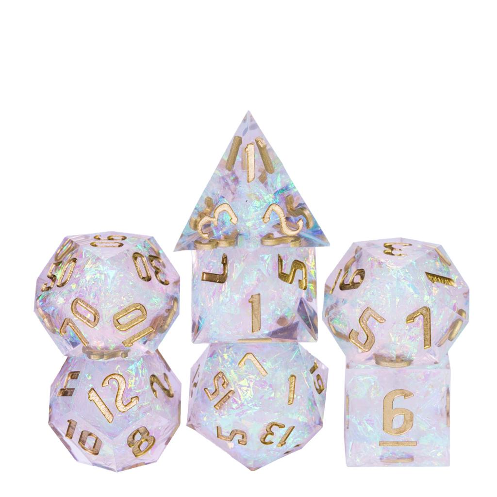 Cusdie Unique DND Dice Sharp Edges D4 D6 D8 D10 D% D12 D20 Polyhedral Dice Set for Dungeons&Dragons Tabletop Role Playing Games