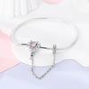 Charm Bracelet 925 Silver Heart Shape Holy Mother Snake Chain Clasp Bracelet Fit Original Bead DIY Fashion Jewelry