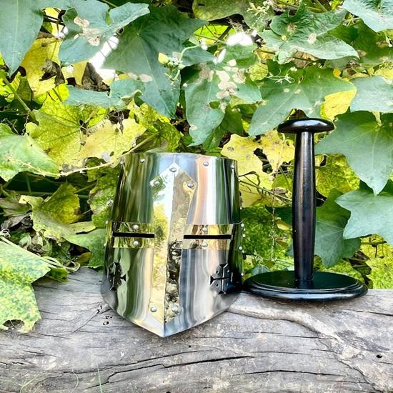 

Шлем тамплиера из стали ручной работы, средневековый рыцарь, доспехи крестоносца