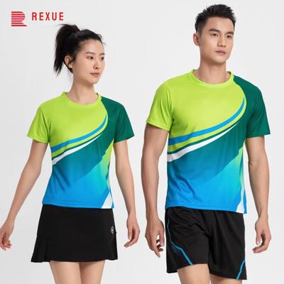 Heren Dames Badminton T-shirts Shorts Tennis Series 3D Geprint Snel drogende Set Korte mouwen Ronde hals Wedstrijdkleding