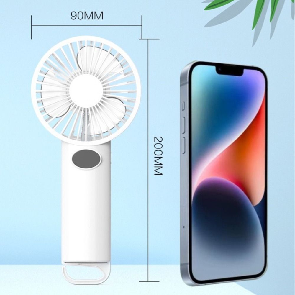 LCD Display Portable Fan USB Rechargeable Handheld Vertical Handheld Fan Silent 6-Speed Wind Power Electric Fan Desk Use
